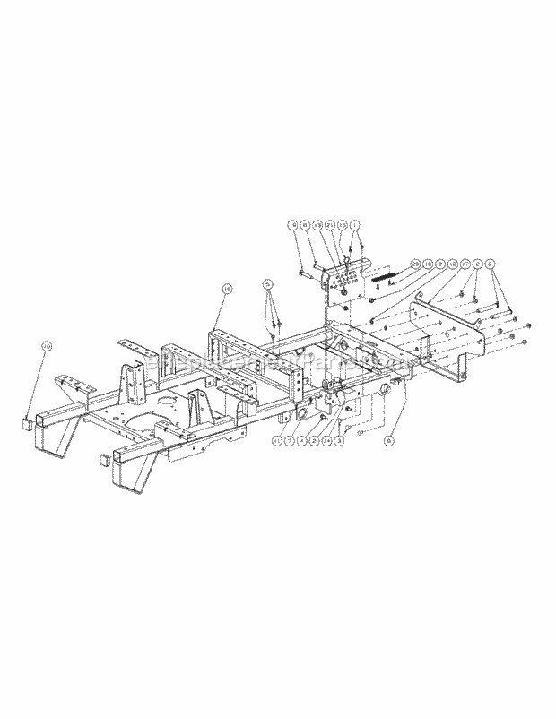 Frame Assembly Diagram and Parts List for M54-KW 53AI8CT4050 Cub Cadet Sprayer